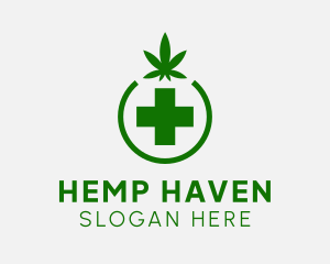 Weed Medicinal Cross logo design