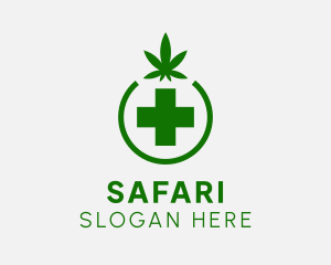 Botanical - Weed Medicinal Cross logo design