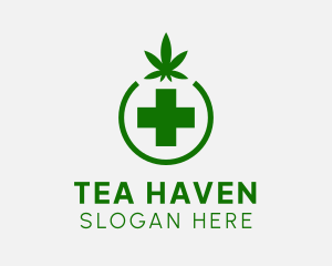 Weed Medicinal Cross logo design