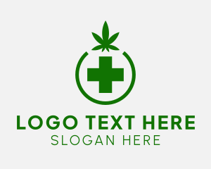 Weed Medicinal Cross Logo