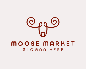 Moose - Moose Outline Scribble logo design