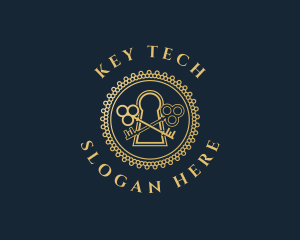 Key - Elegant Keyhole Keys logo design