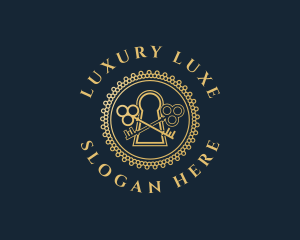 Elegant Keyhole Keys logo design