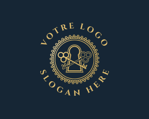 Luxe - Elegant Keyhole Keys logo design