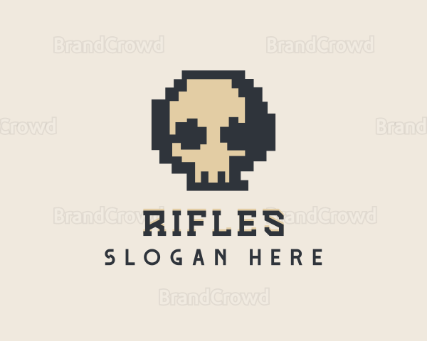 Pixel Skull Tech Logo