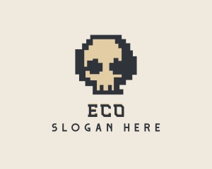 Pixel Skull Tech Logo