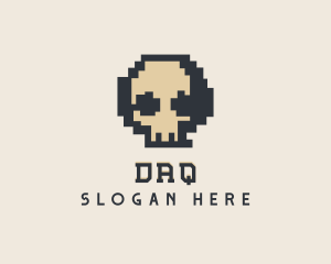 Arcade - Pixel Skull Tech logo design