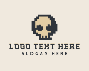 Arcade - Pixel Skull Tech logo design