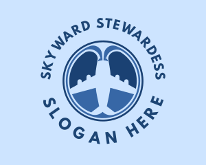 Stewardess - Plane Pilot Emblem logo design