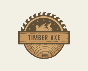 Carpentry Saw Blade Lumberjack  logo design