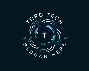 Technology Globe Software logo design