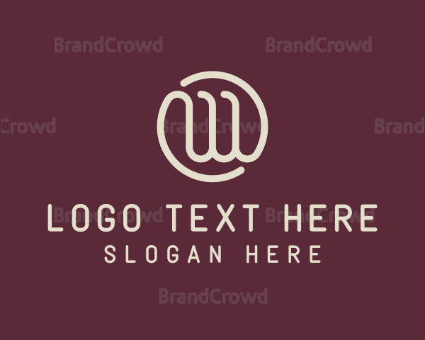Stylish Letter W Outline Logo