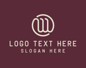 Letter W - Stylish Letter W Outline logo design