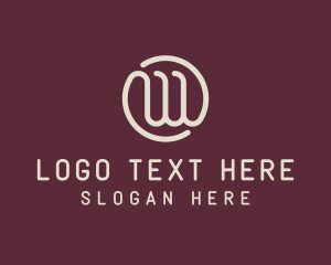 Stylish Letter W Outline Logo