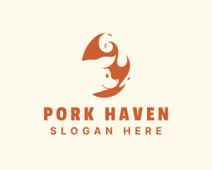 Fire Pork Grill logo design