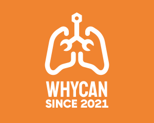 Body Organ - Respiratory Lungs Wrench logo design