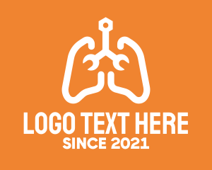 Lung Disease - Respiratory Lungs Wrench logo design