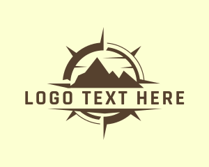 Adventure - Mountain Hiking Compass logo design