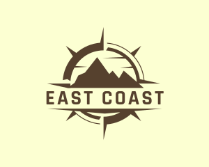 East - Mountain Hiking Compass logo design