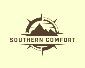 South - Mountain Hiking Compass logo design