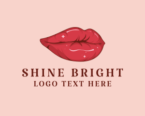 Glossy - Red Lips Cosmetic logo design