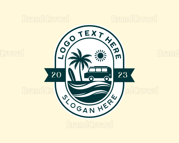 Beach Travel Van Logo