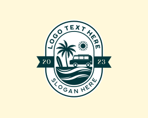 Summer - Beach Travel Van logo design