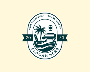 Surfboard - Beach Travel Van logo design