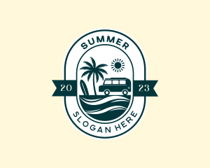 Beach Travel Van logo design