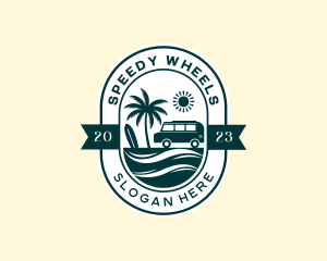 Van - Beach Travel Van logo design