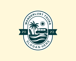 Beach Travel Van logo design