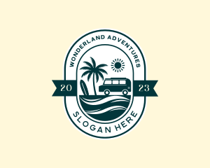 Beach Travel Van logo design