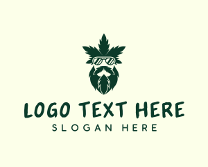 Leaf - Marijuana Beard Sunglasses logo design