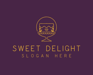 Sweets Cake Heart logo design