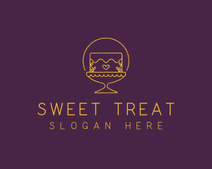 Sweets Cake Heart logo design