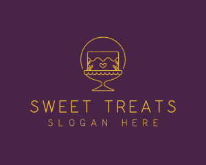 Sweets Cake Heart logo design