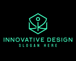 Modern Hexagon Letter I logo design