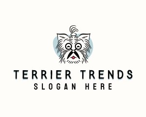 Terrier - Scissors Dog Grooming logo design