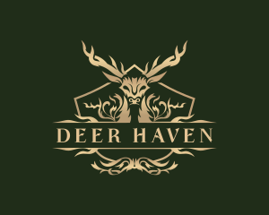 Elegant Deer Crest logo design