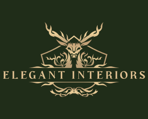 Elegant Deer Crest logo design