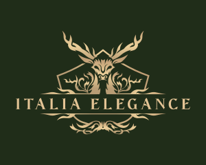 Elegant Deer Crest logo design