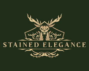 Elegant Deer Crest logo design