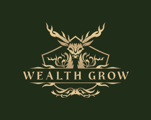 Elegant Deer Crest logo design