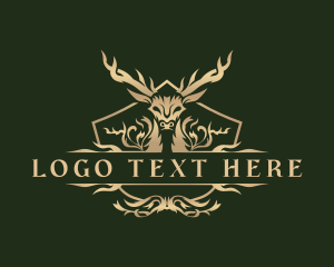 Deer - Elegant Deer Crest logo design