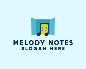 Notes - Music Note Smile logo design