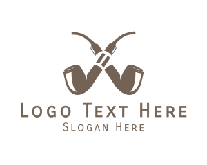 Smoking - Double Pipe Cigar logo design