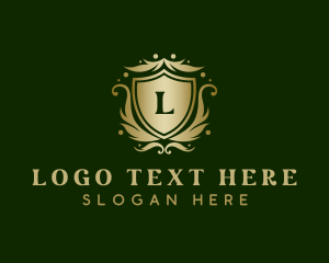 High End - Crown Shield Crest logo design