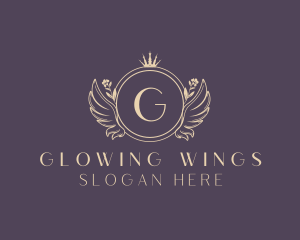 Crown Wings Crest logo design