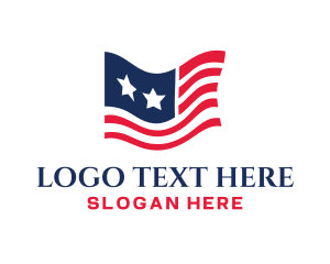 Campaign - Stars Stripes Flag logo design