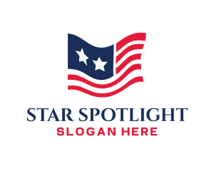 Stars Stripes Flag logo design